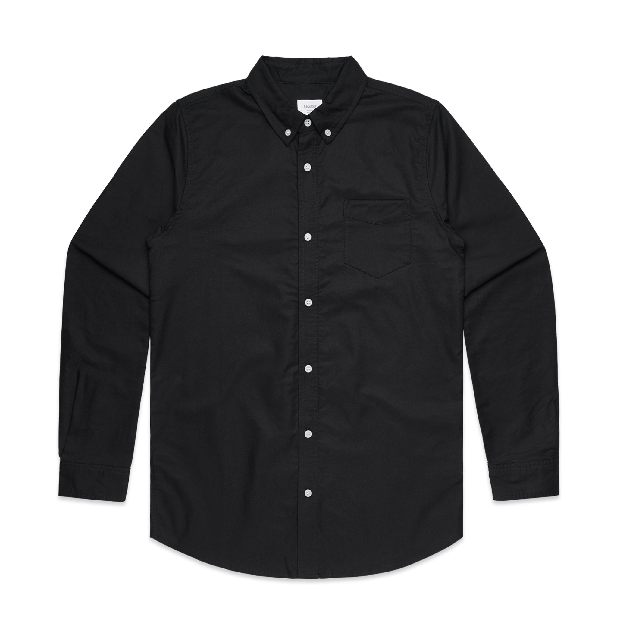 AS Colour Men's Oxford Shirt black long sleeve button down workwear 5401