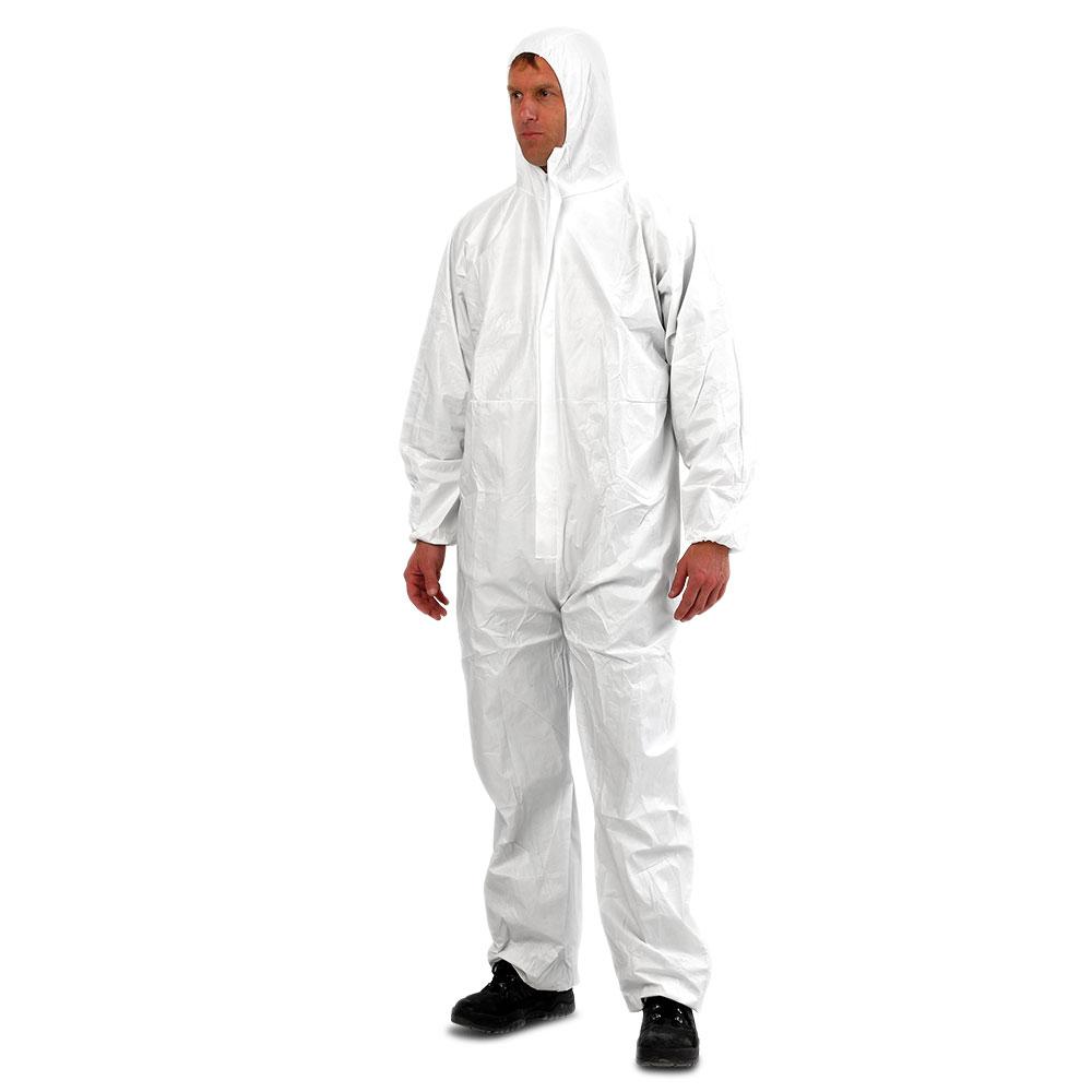 Disposable coveralls protective suits in white 