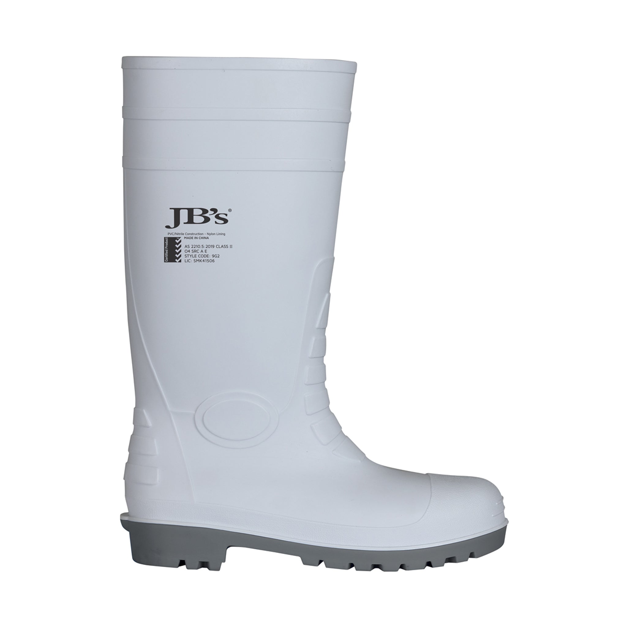 JB's Wear Trad Gumboot white safety work boot 9G2