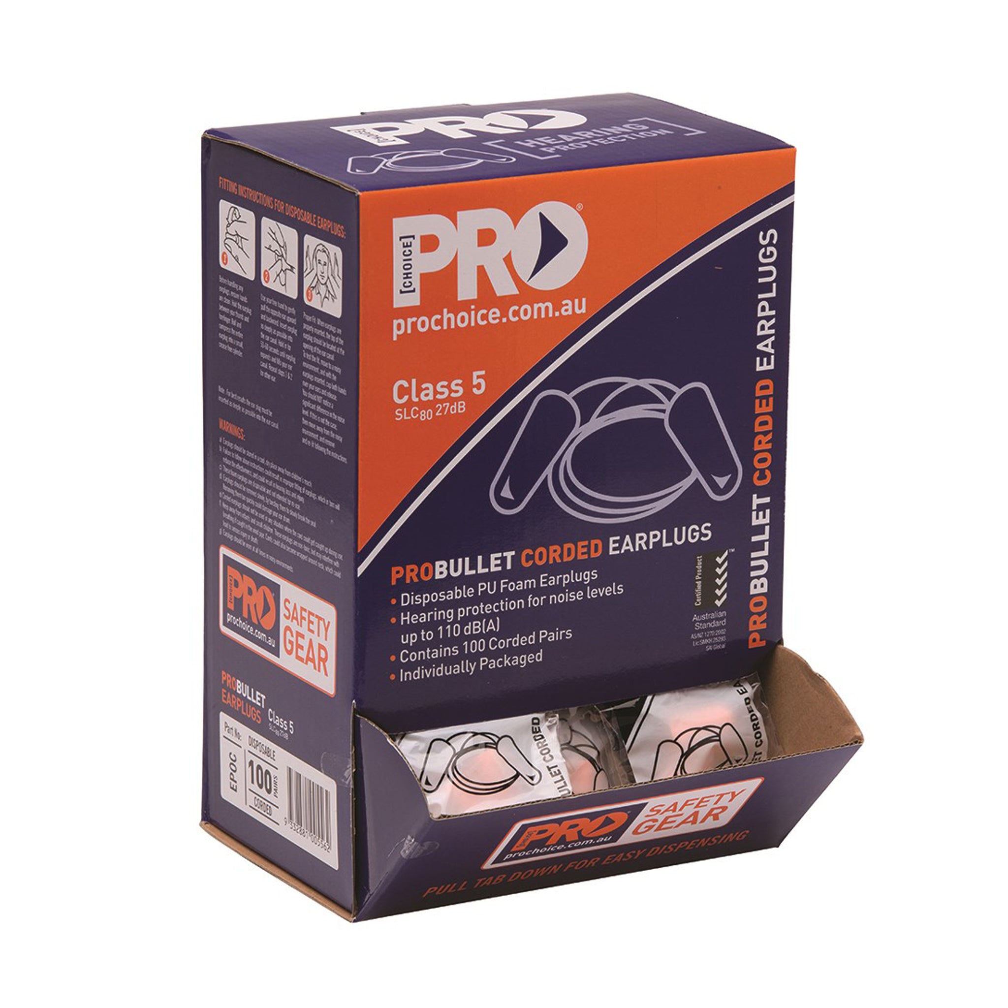 Pro Choice Probullet Disposable Corded Ear Plug (BOX 100) – LODWorkwear