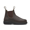 chestnut brown leather chelsea boot with black sole, pull tabs on the collar and brown stitching highlights