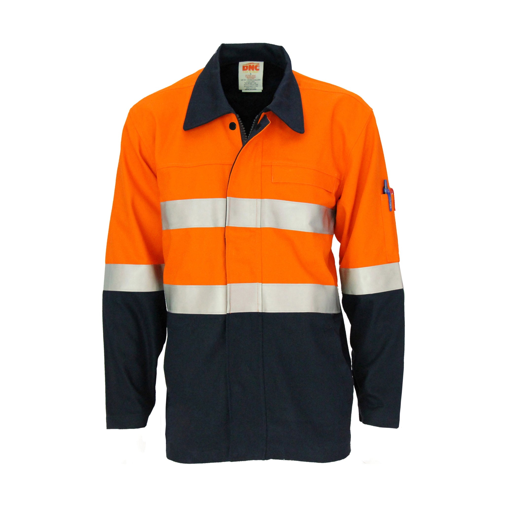 DNC Patron Saint FR PPE2 Cotton Welder Jacket orange navy tape