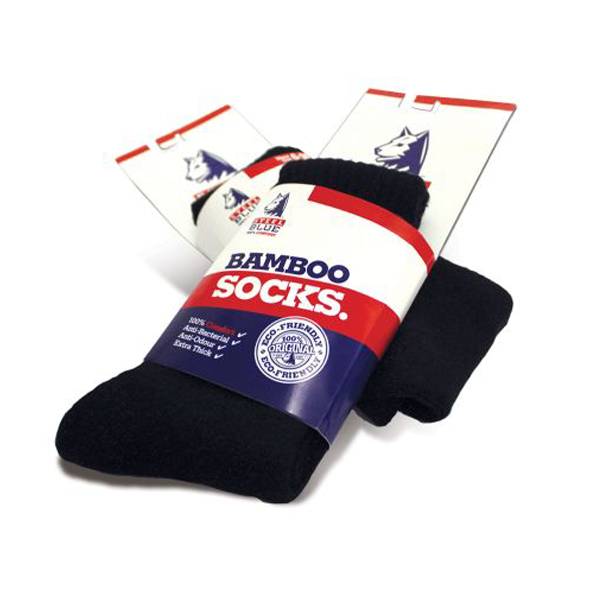Steel Blue Bamboo Socks in black