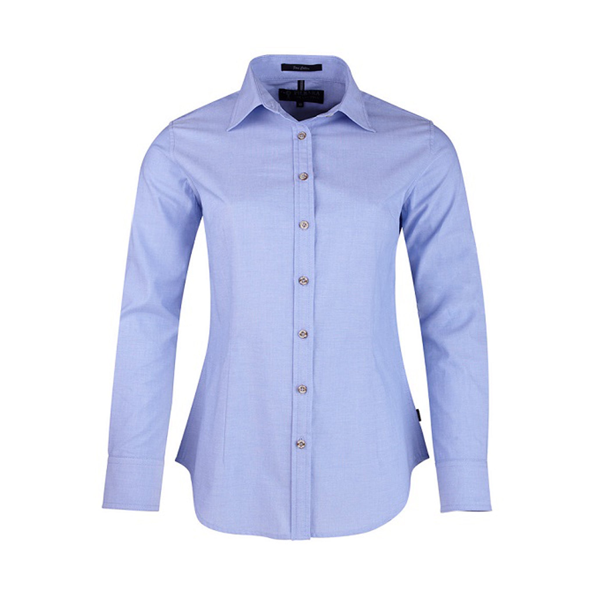 Women's Chambray long sleeve work shirt in blue