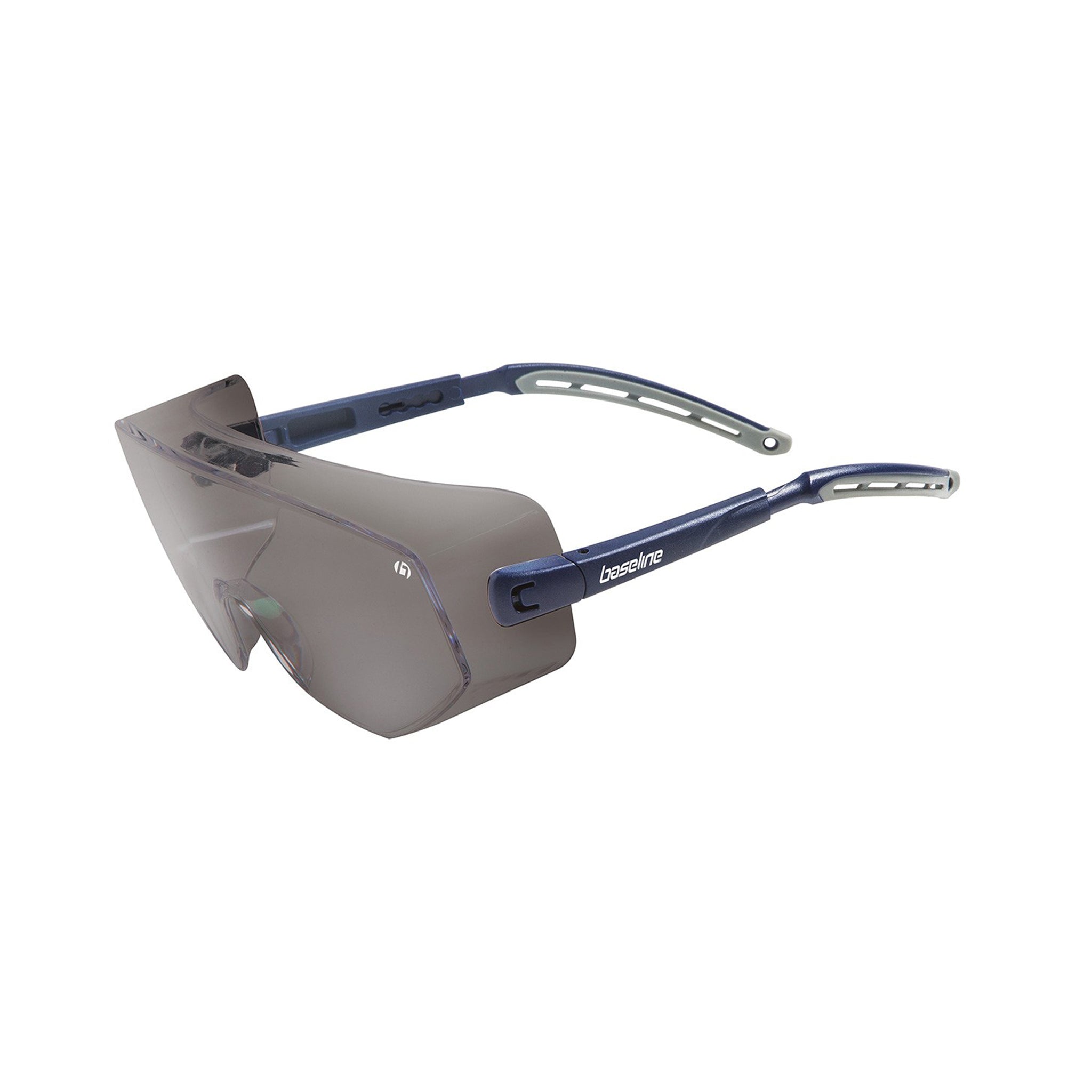 Scope safety glasses smoke lens in blue temples 