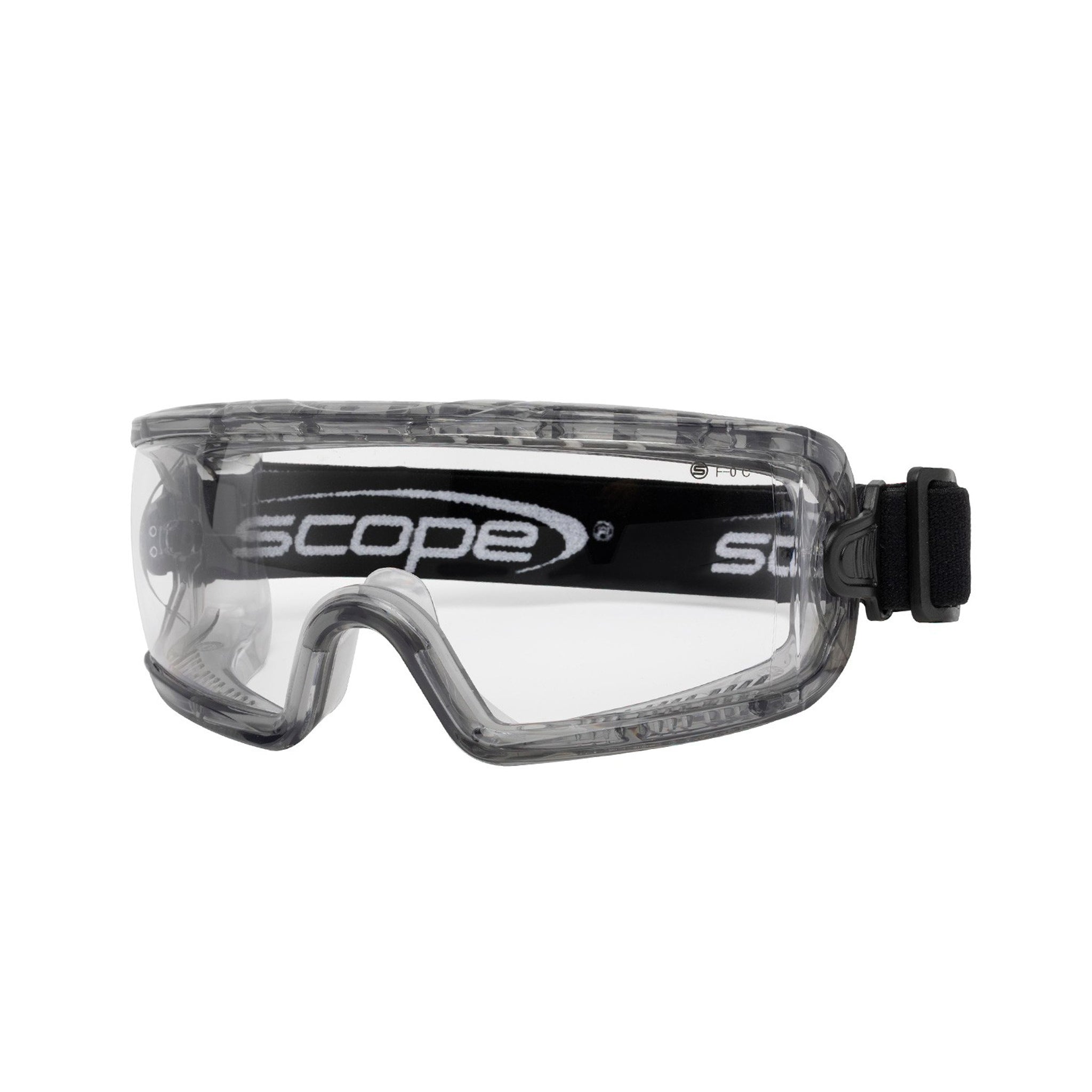 Scope 300C Clear safety glasses in grey frame