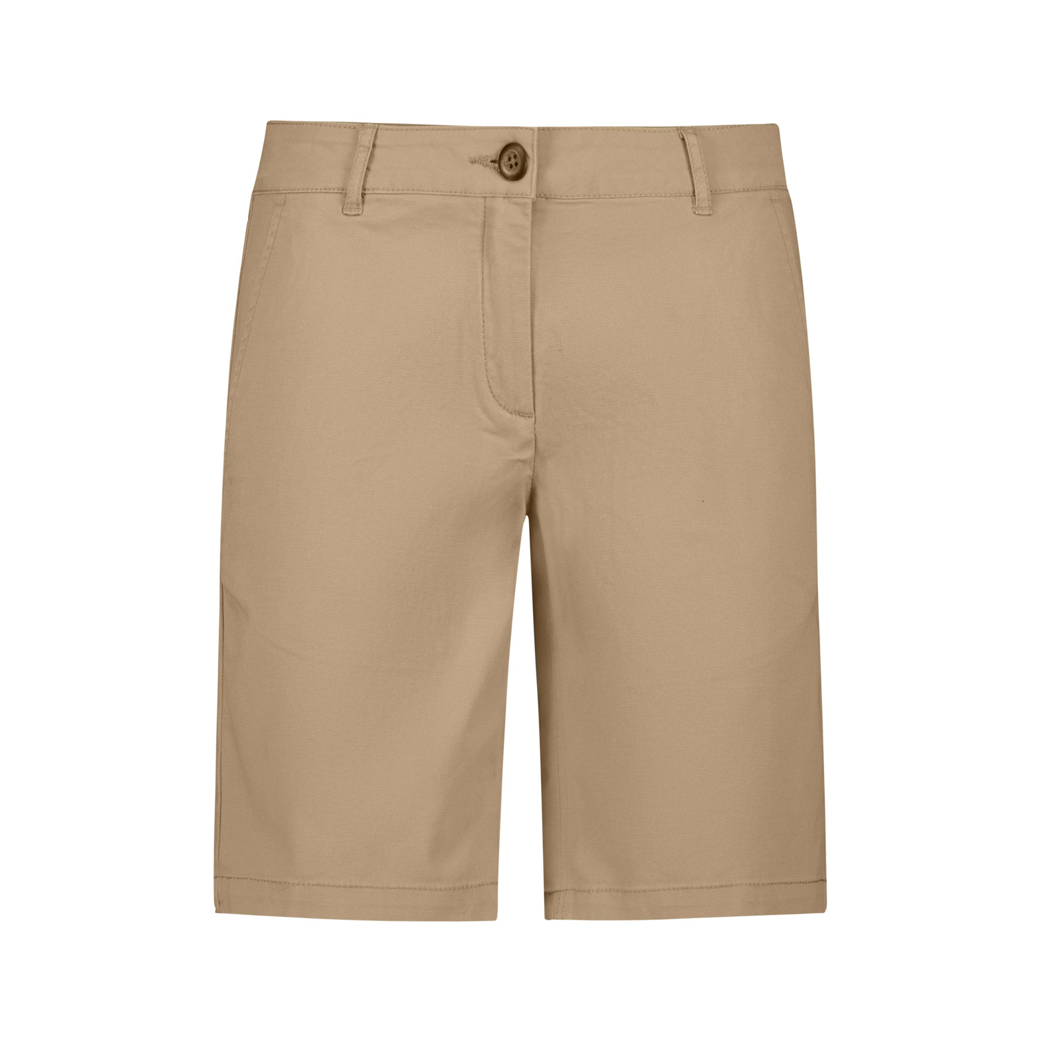 Biz Collection Women's mid-rise fit Chino Short in dark stone