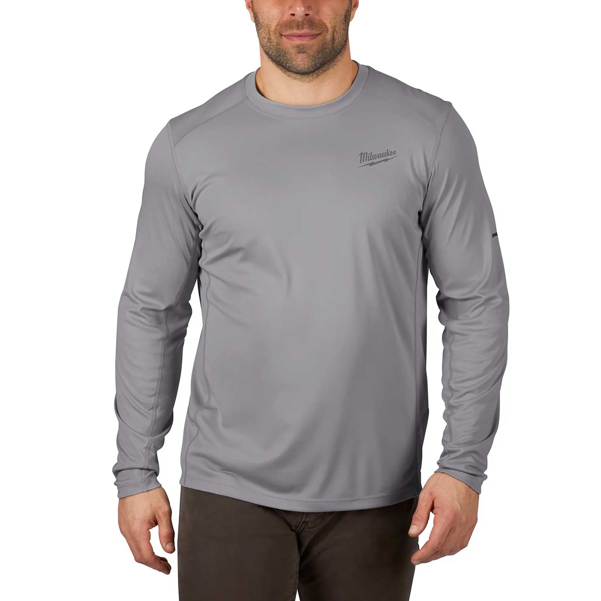 Milwaukee work skin lightweight long sleeve shirt grey workwear 415G