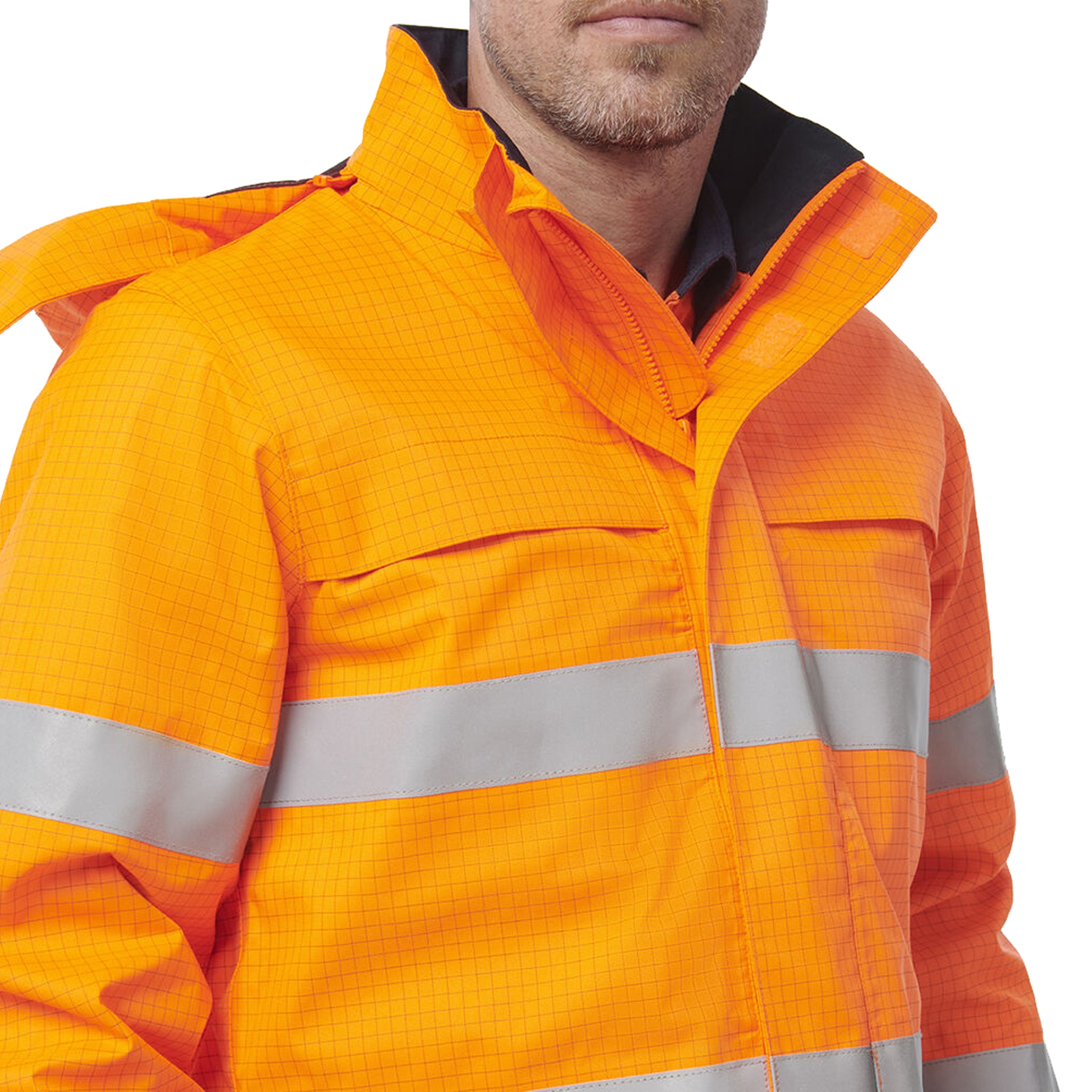Shieldtec Llc King Gee Shieldtec FR Hi-Vis Spliced Wet Weather Jacket with FR Tape ...