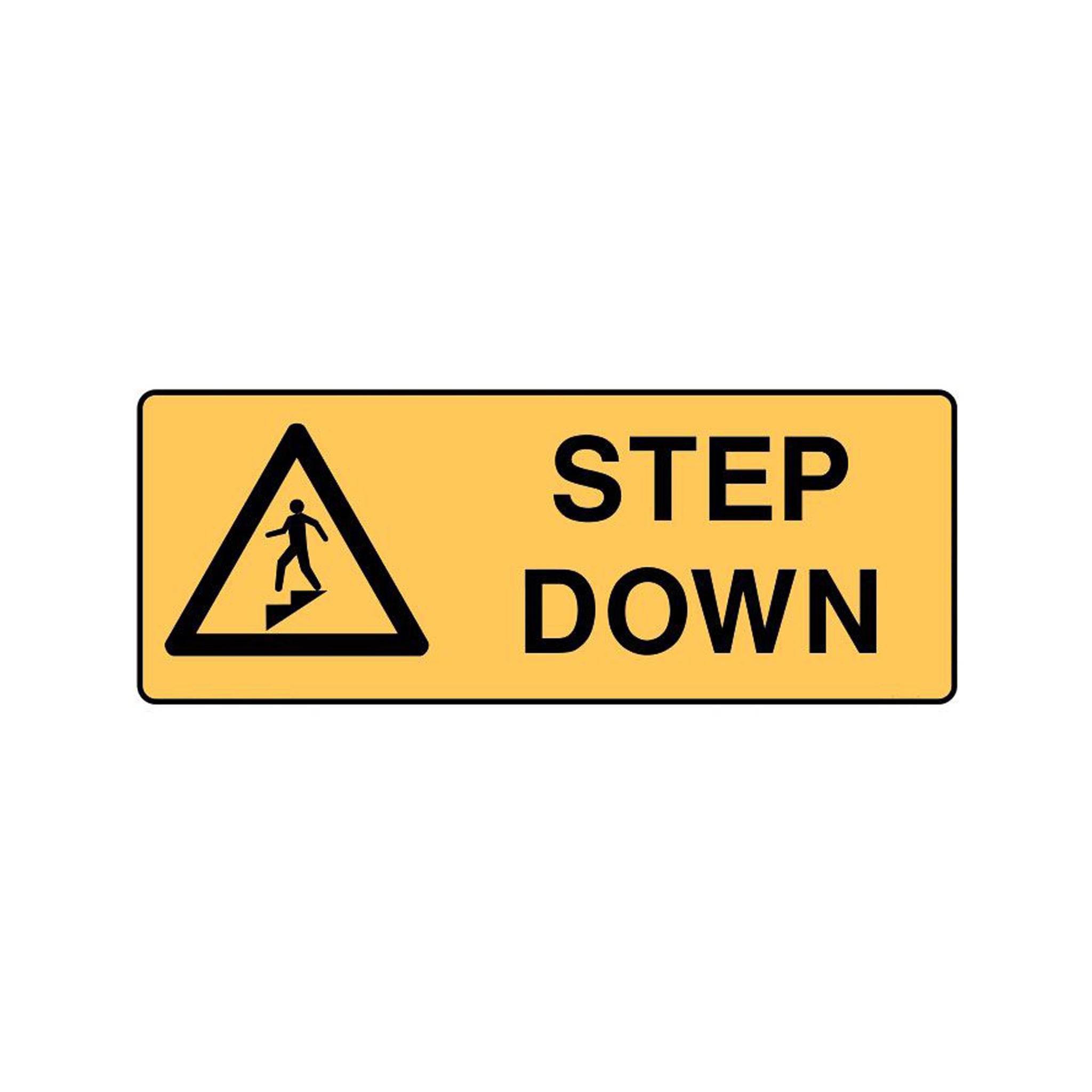 Warning Sign Step Down H180mm x W450mm - Polypropylene – LODWorkwear