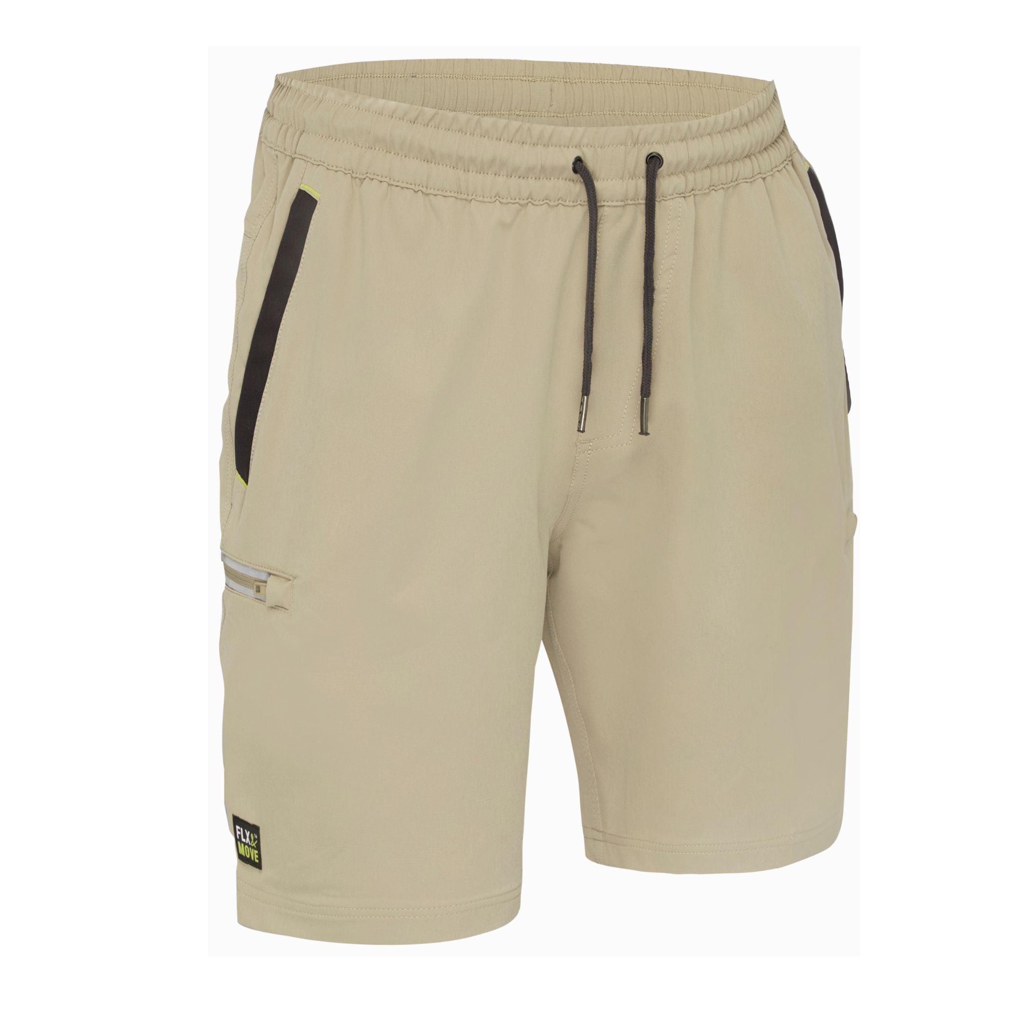 Bisley Elastic Waist back welt pockets cargo Short in stone