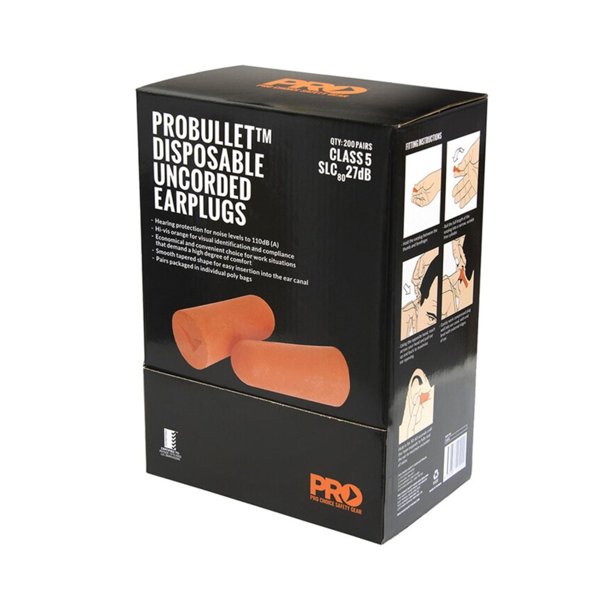 Pro Club Plug Pro Choice Pro-Plug Disposable Uncorded Earplugs (Box of 200) – LODWorkwear