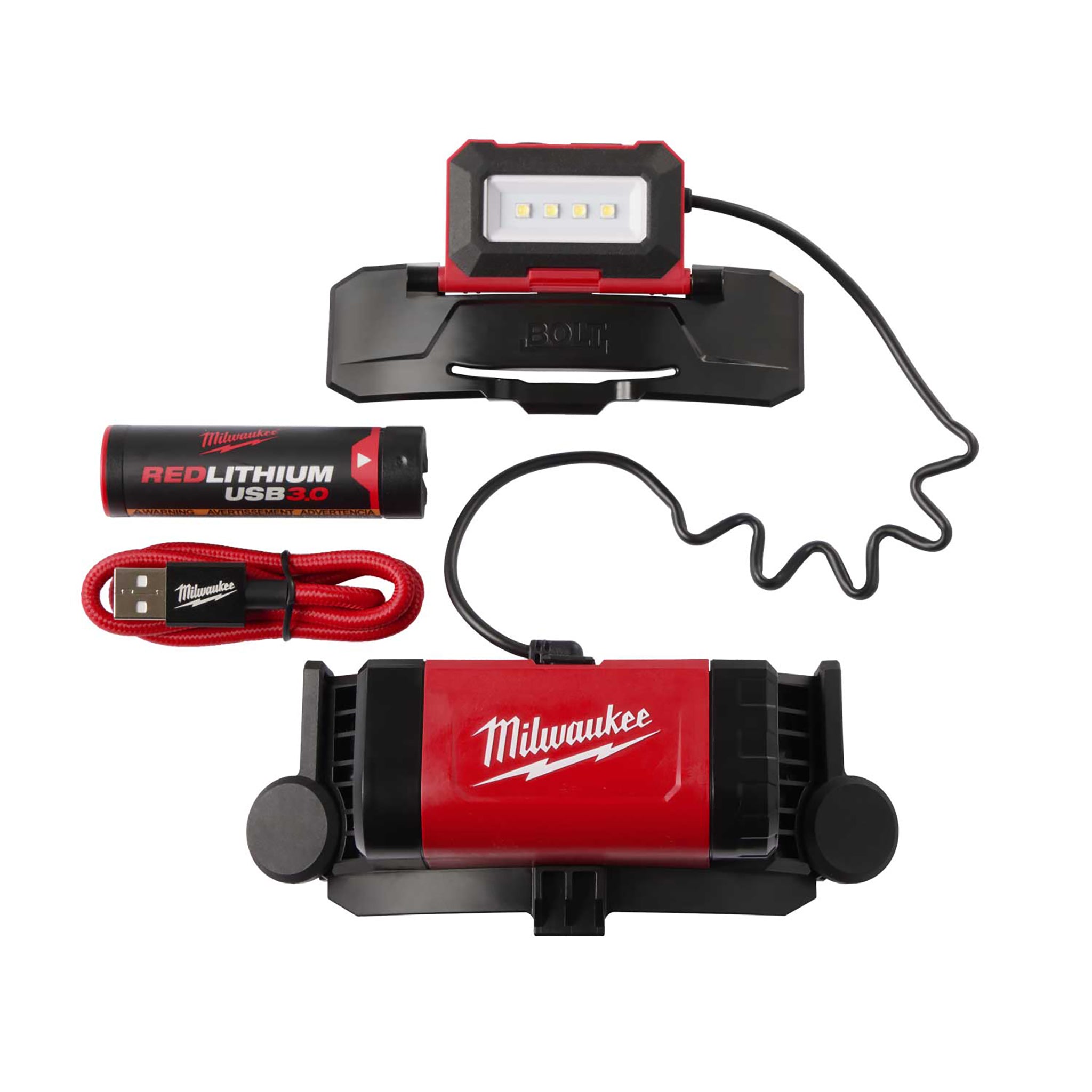Milwaukee Redlithium USB rechargeable bolt headlamp 3.0 AH kit 1 pack