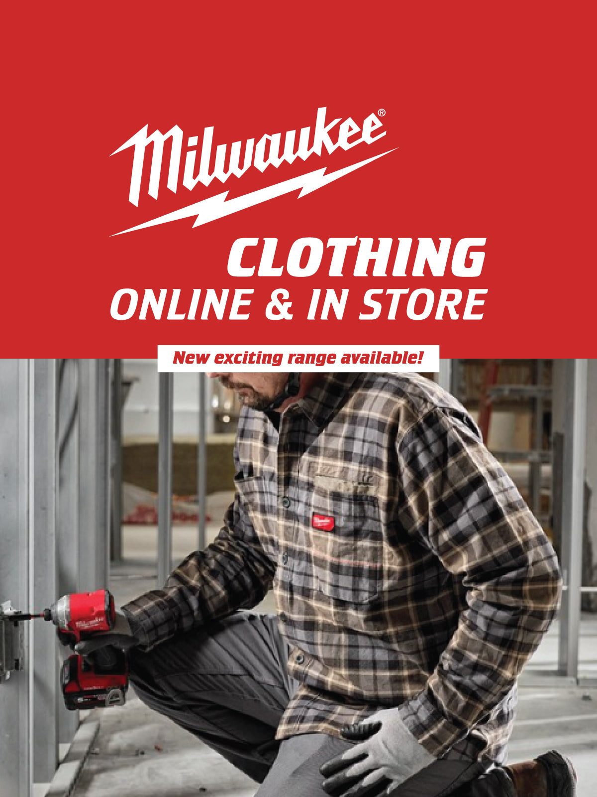 Milwaukee heated gear advertisement for mobile users.
