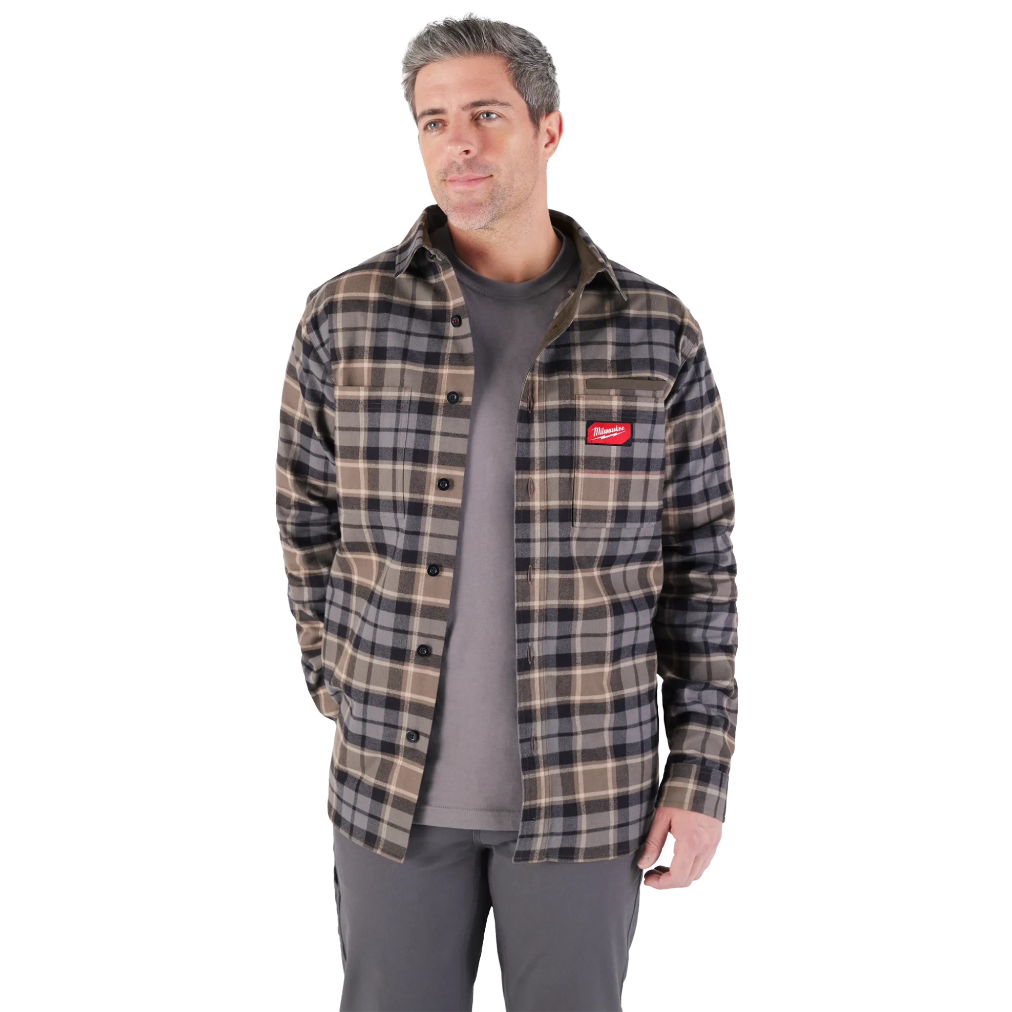 Milwaukee Gridiron Flannel shirt grey workwear M551G