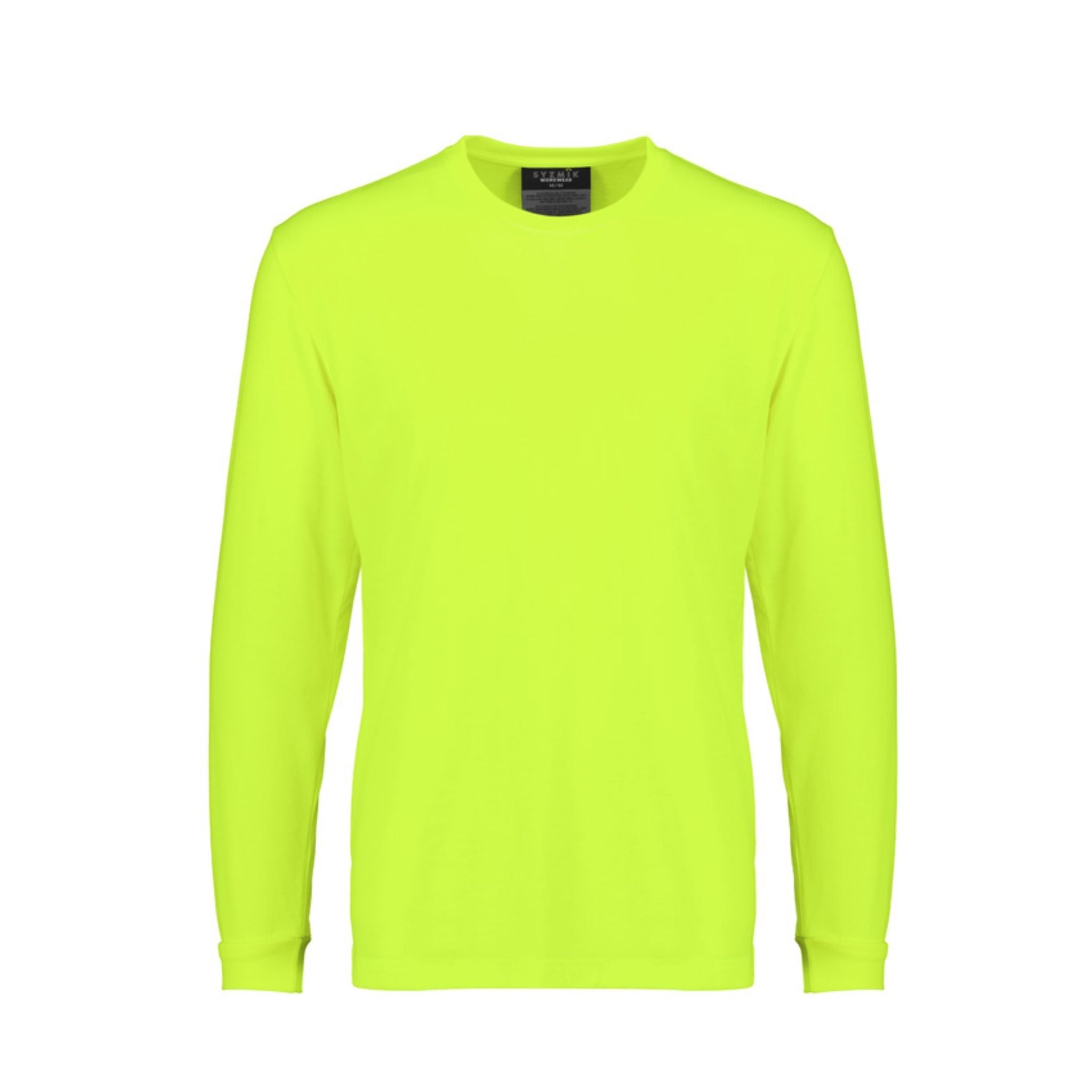 Syzmik Men's Hi Vis long sleeve Tee in yellow ZH390