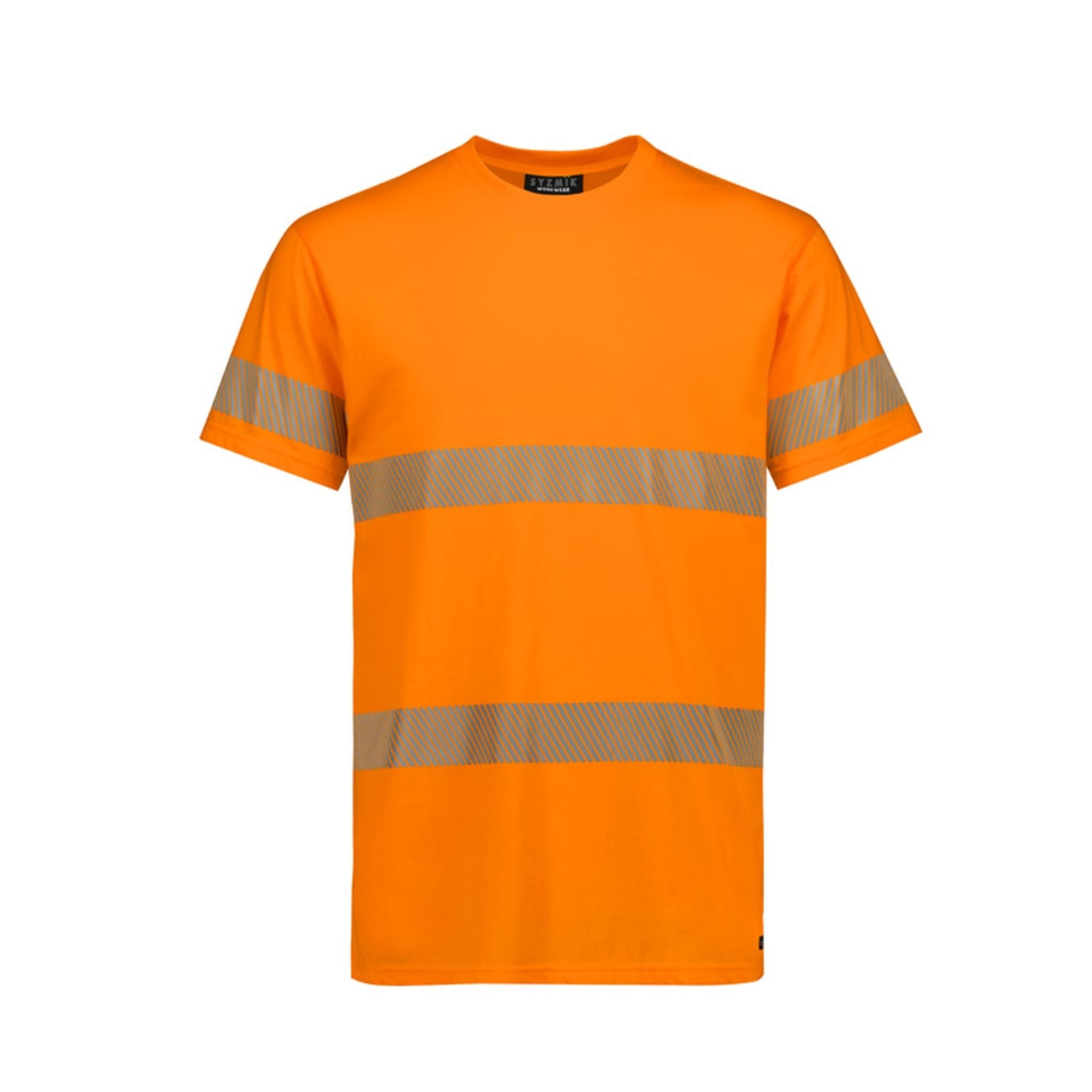 Syzmik Men's Hi Vis Segmented Taped Cotton Tee Shirt in orange ZH510