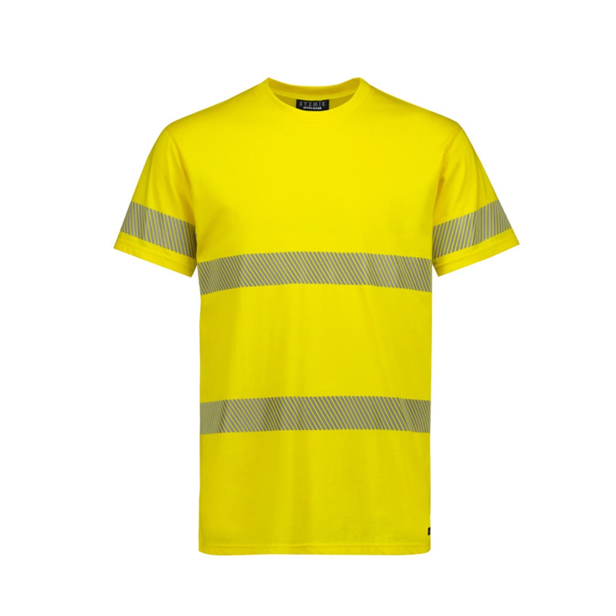 Syzmik Men's Hi Vis Segmented Taped Cotton Tee Shirt in yellow ZH510