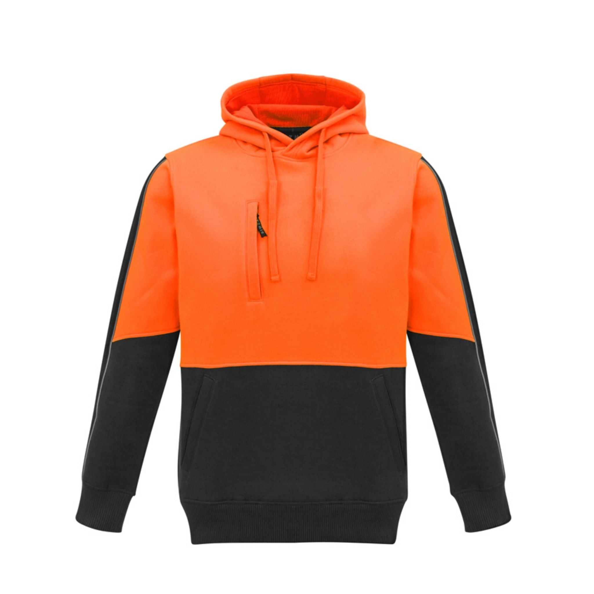 Syzmik Unisex Hi Vis Pullover Hoodie in orange black ZT484