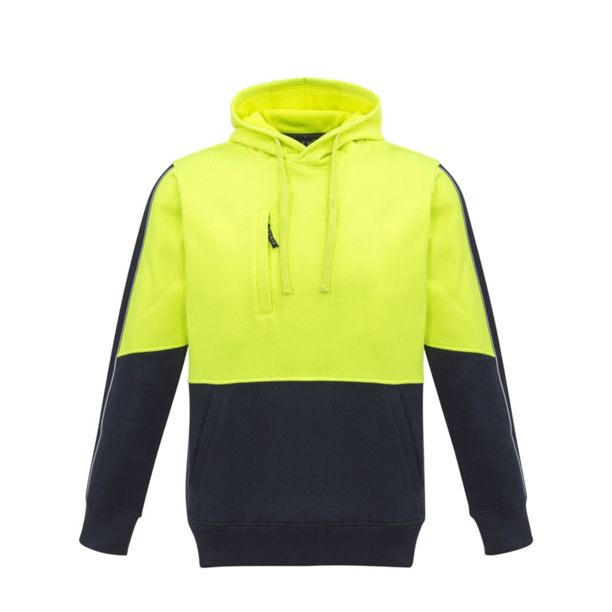 Syzmik Unisex Hi Vis Pullover Hoodie in yellow navy ZT484