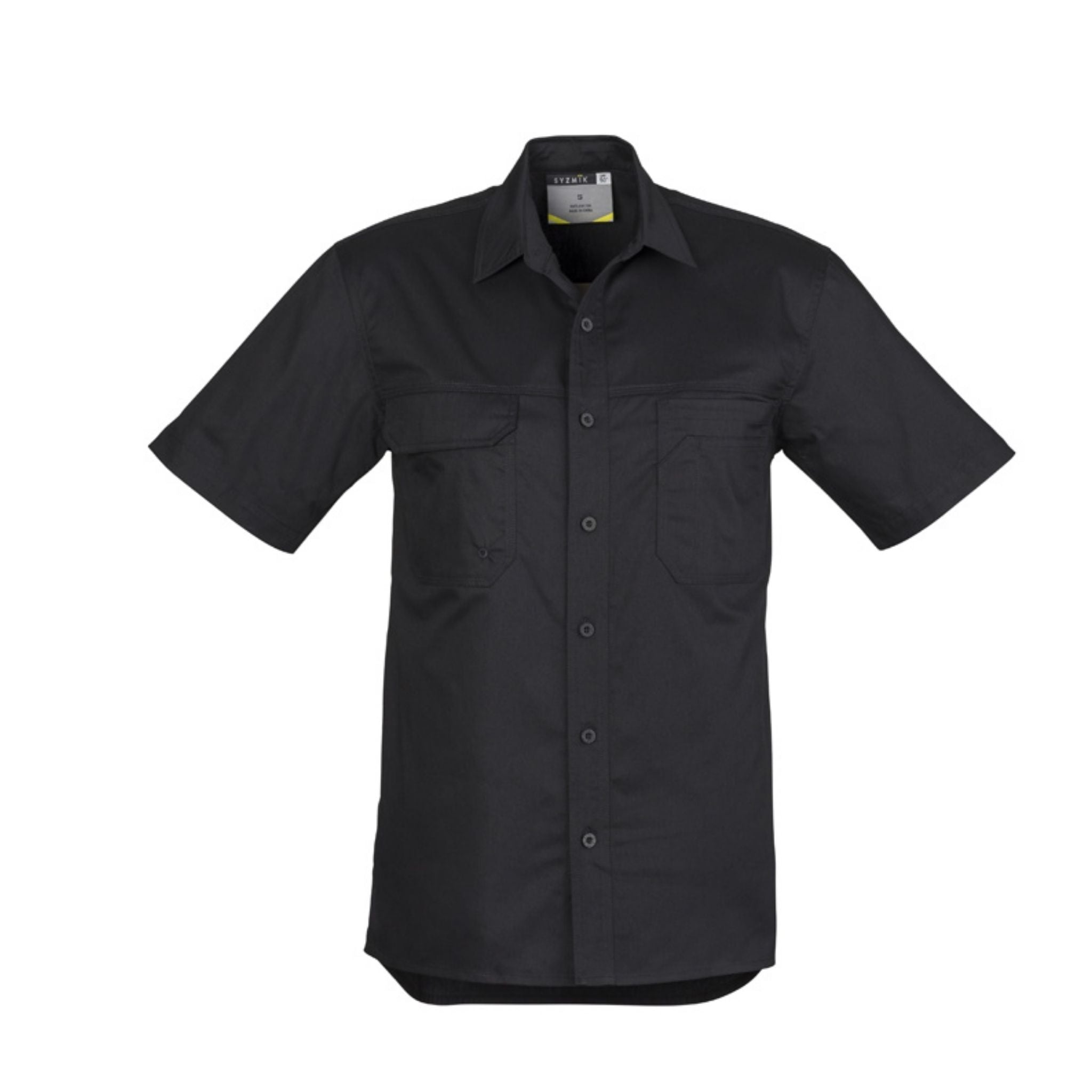 Syzmik men's short sleeve work shirt in black