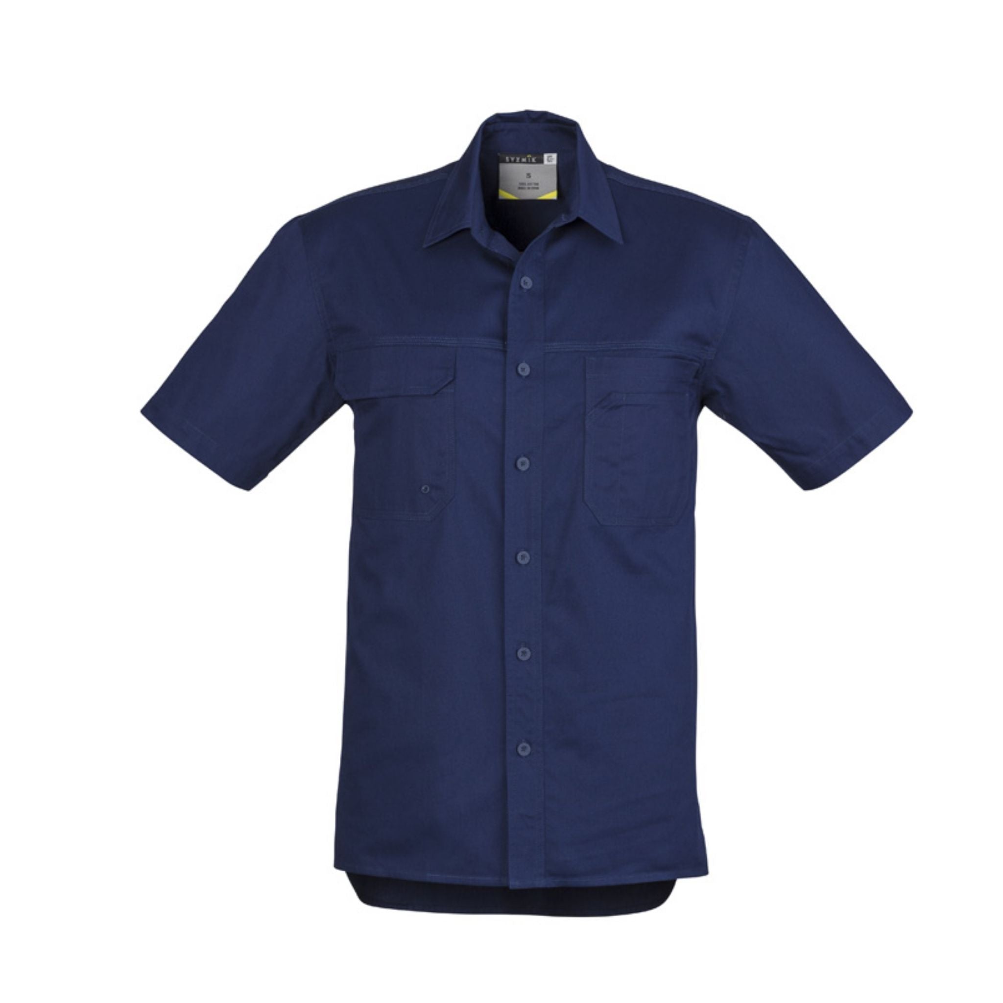 Syzmik men's short sleeve work shirt in blue
