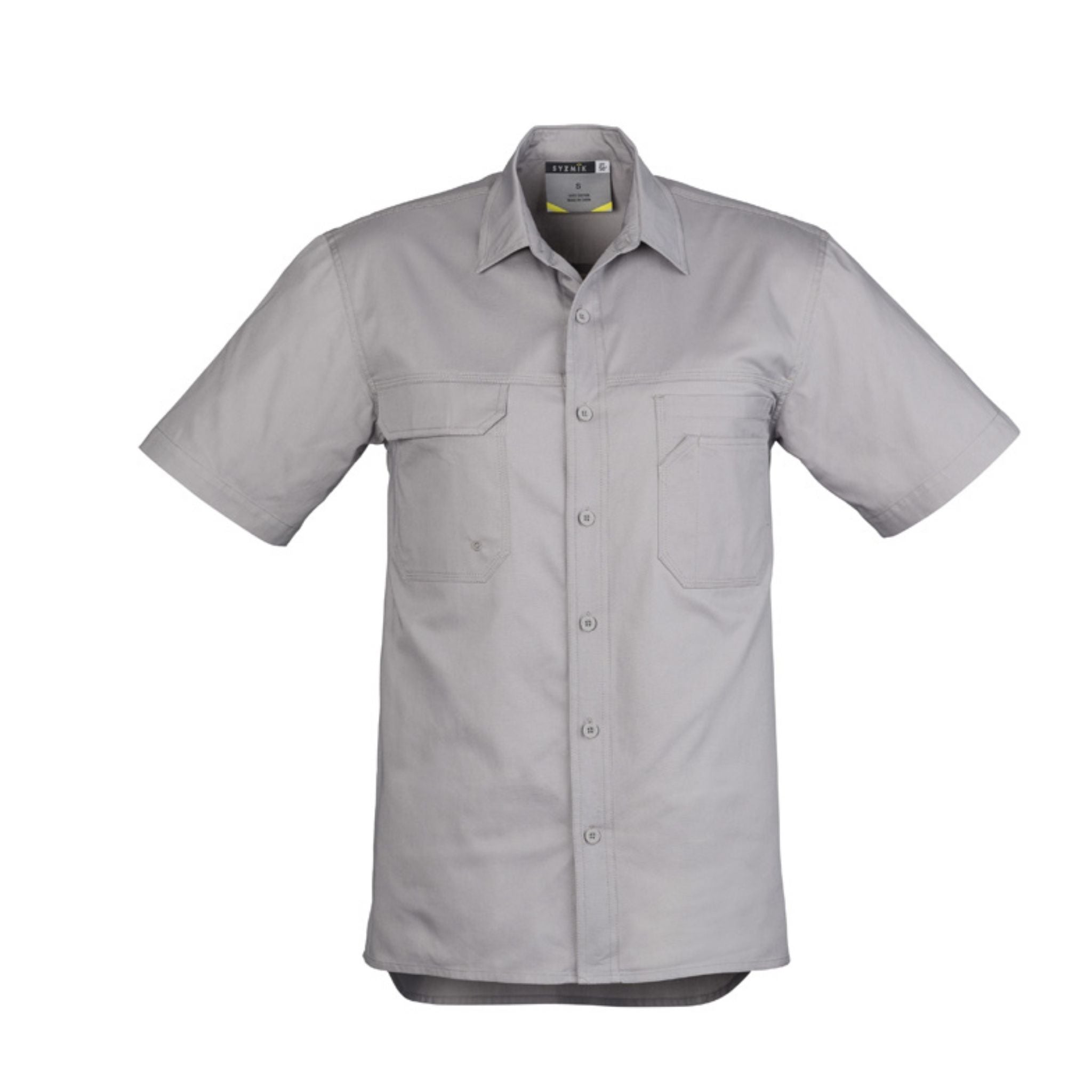 Syzmik men's short sleeve work shirt in gray