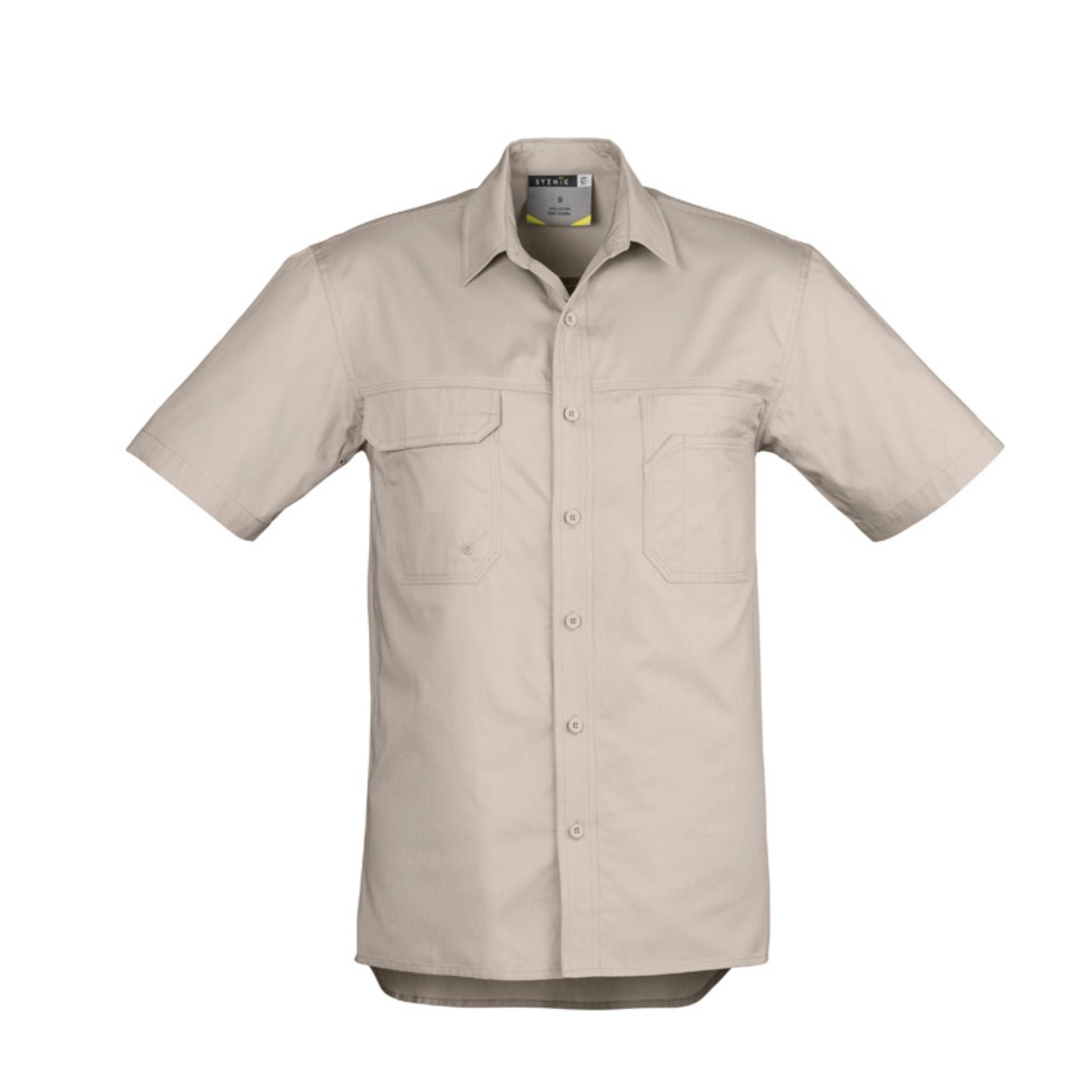 Syzmik men's short sleeve work shirt in sand